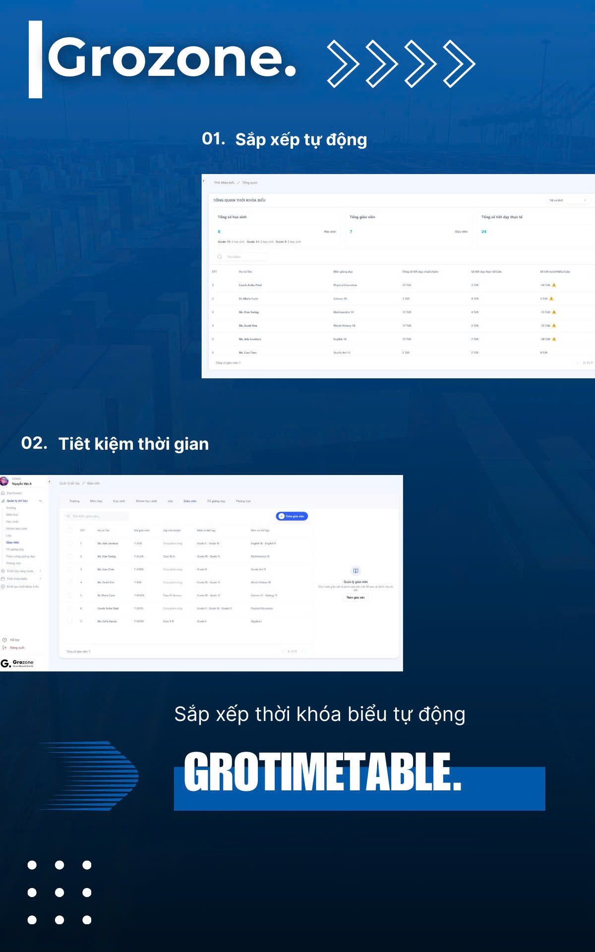 Giải pháp sắp xếp thời khóa biểu - GroTimetable